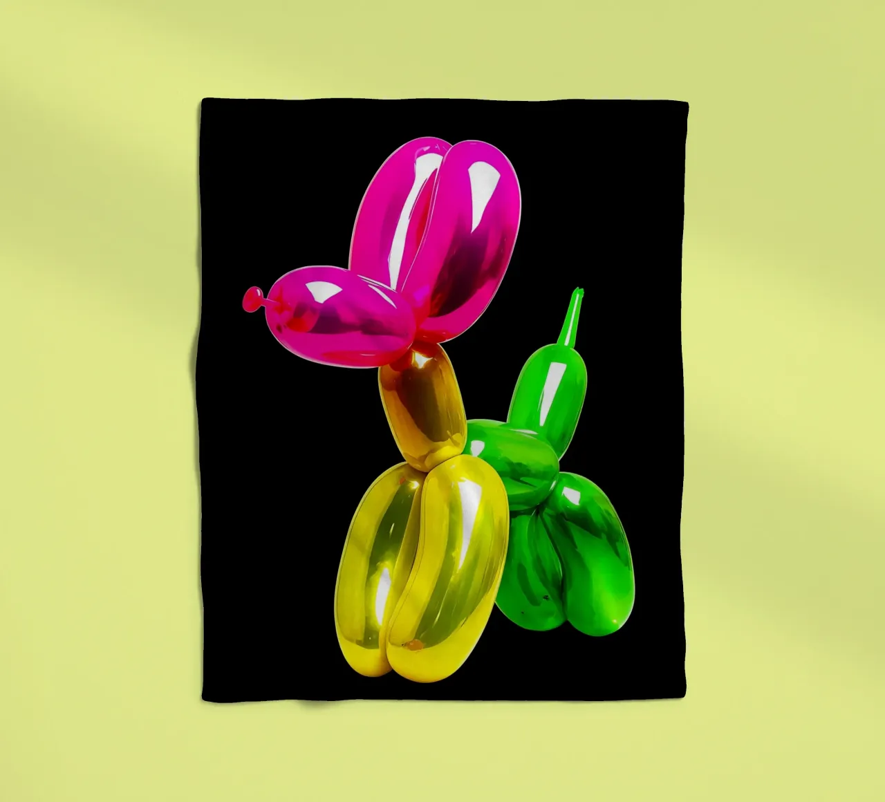 Cane con palloncino - Pop Art coperta in pile da ColorCrash Gallery