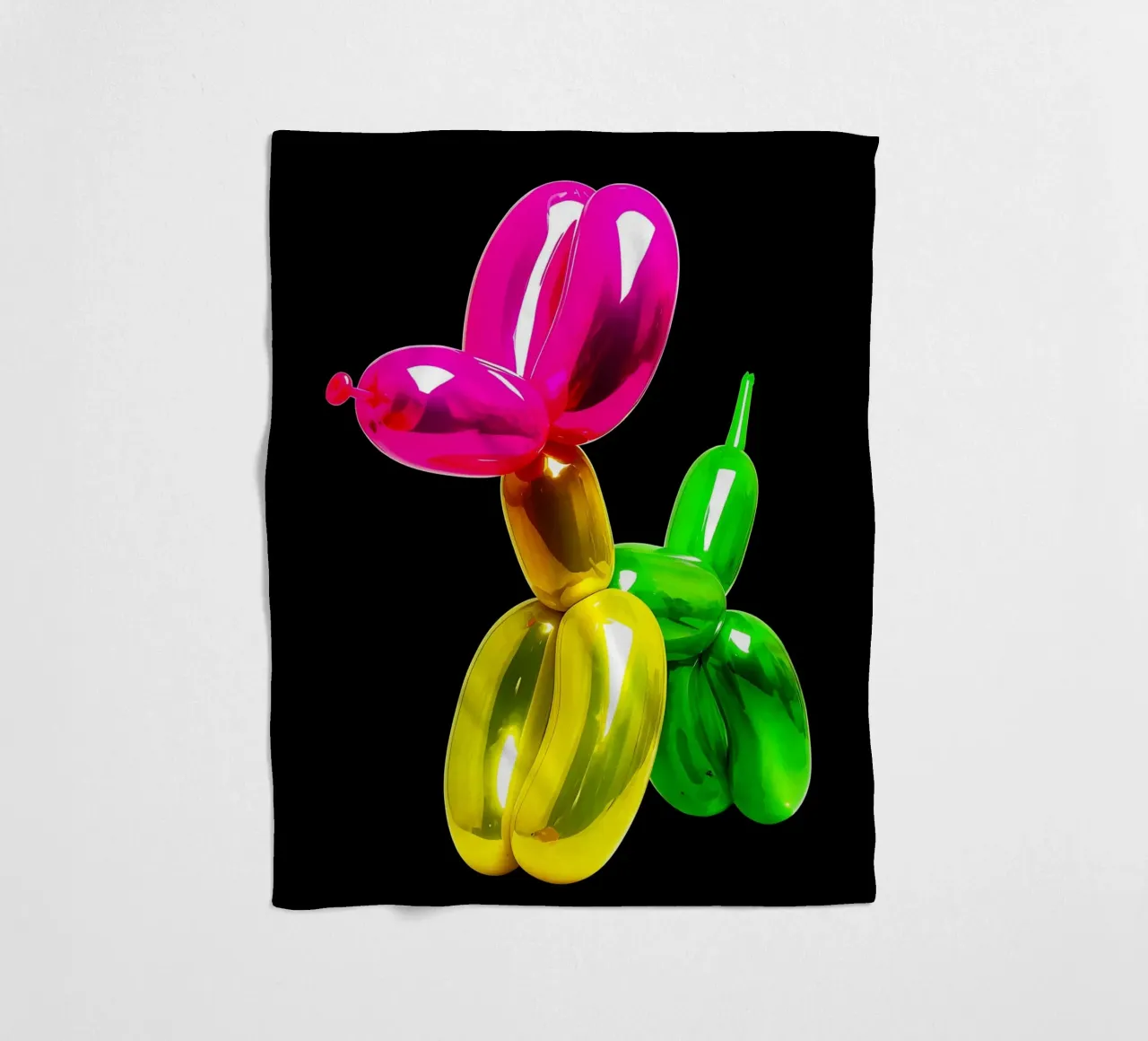 Cane con palloncino - Pop Art coperta in pile da ColorCrash Gallery