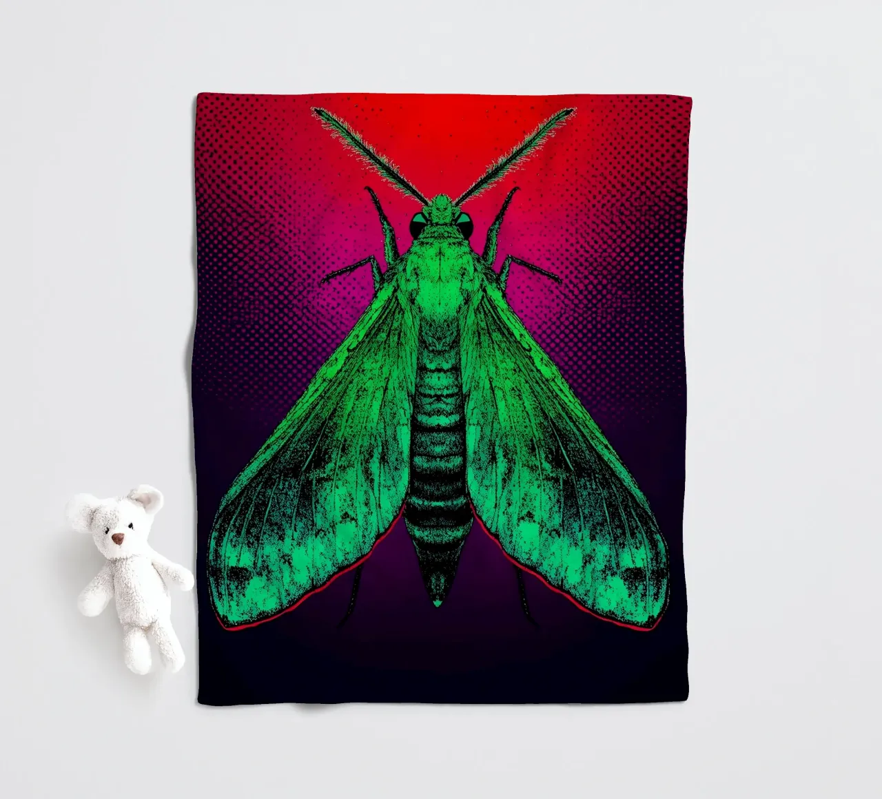 Falena - Pop Art coperta in pile da ColorCrash Gallery
