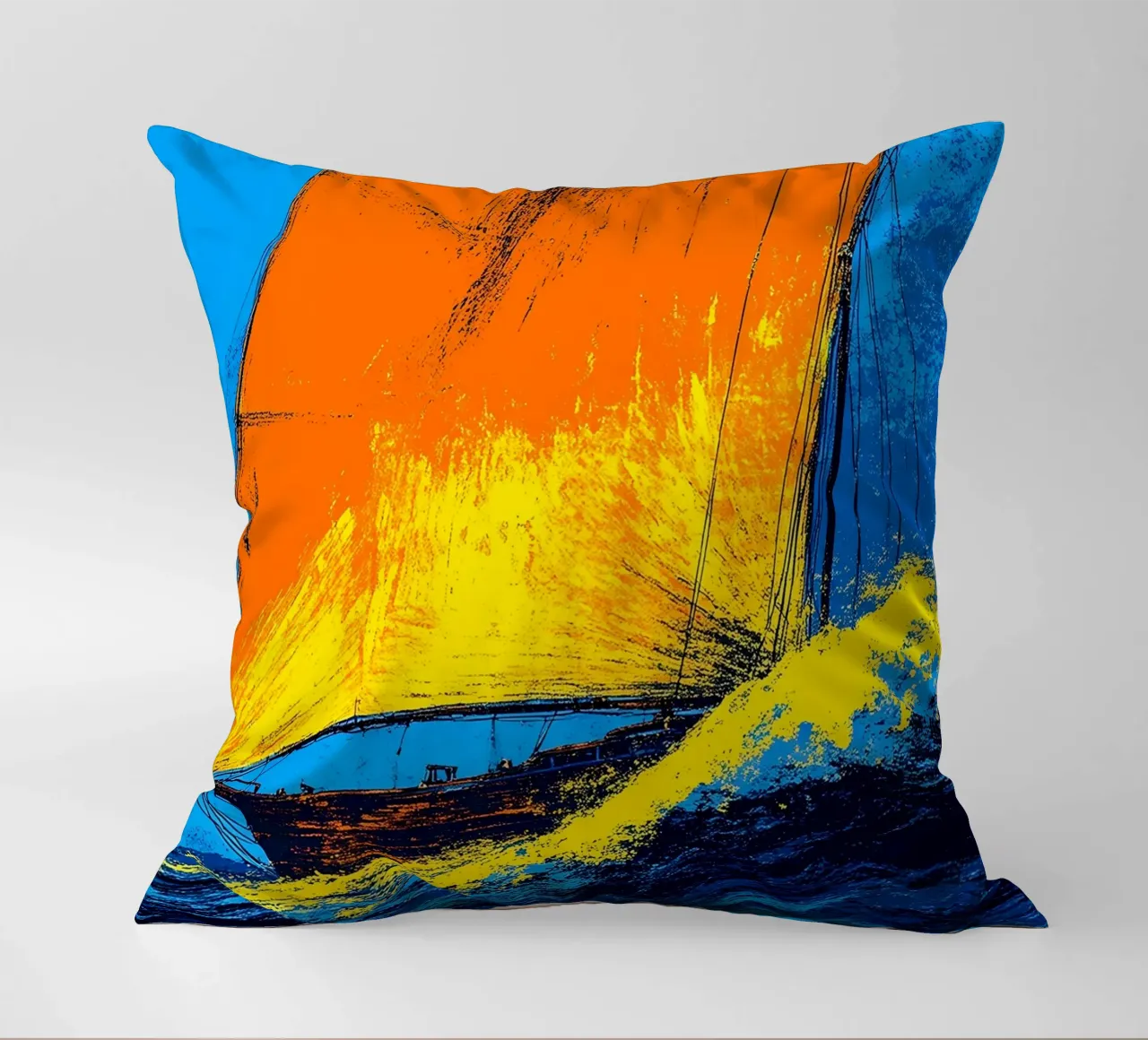 Barca a vela - Pop Art cuscino da ColorCrash Gallery
