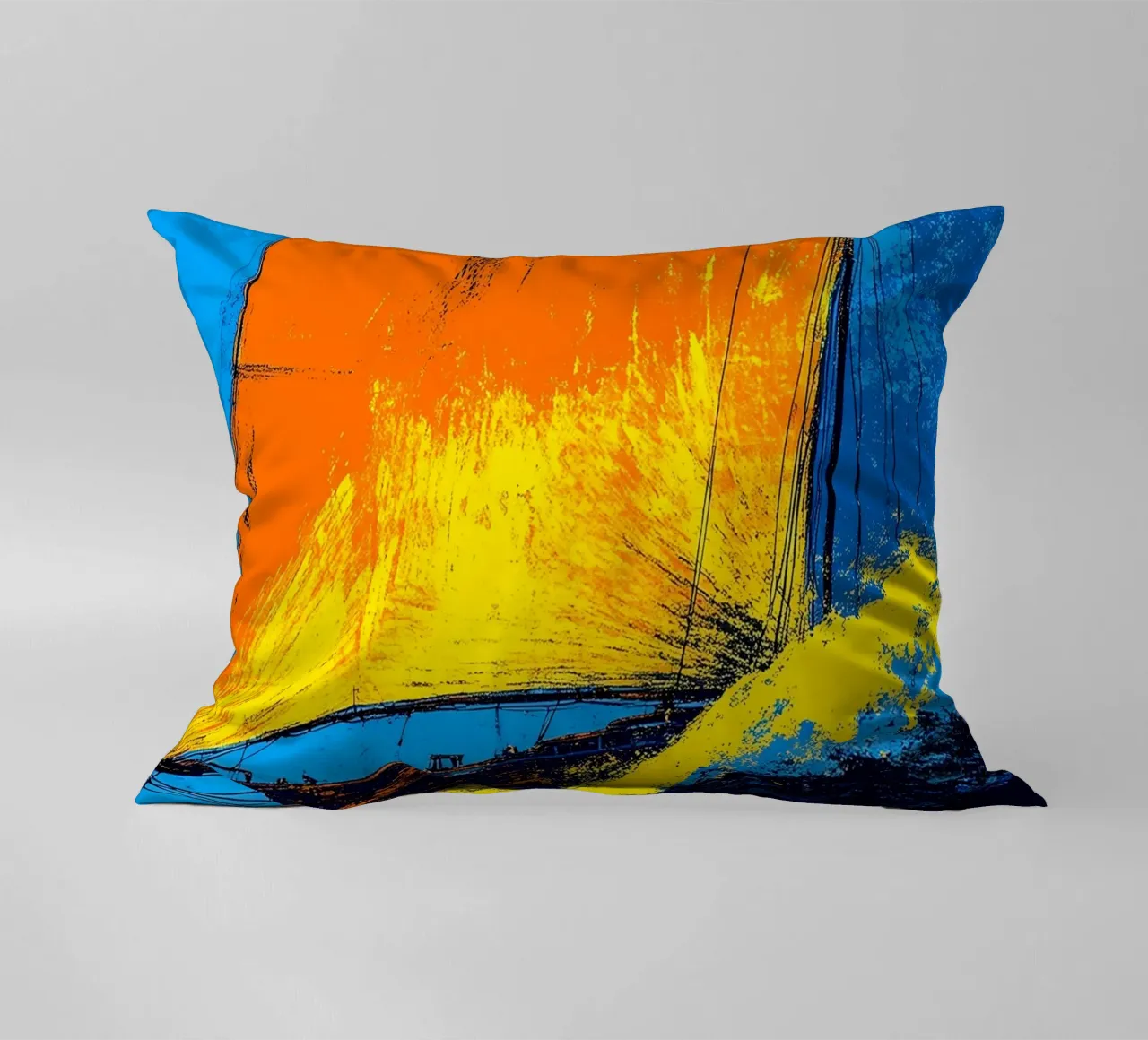 Barca a vela - Pop Art cuscino da ColorCrash Gallery
