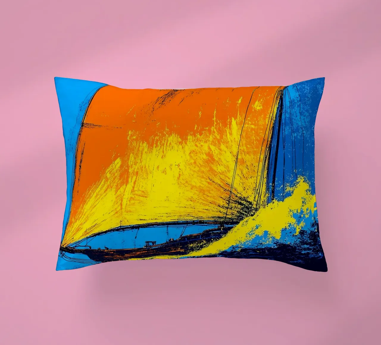 Barca a vela - Pop Art cuscino da ColorCrash Gallery