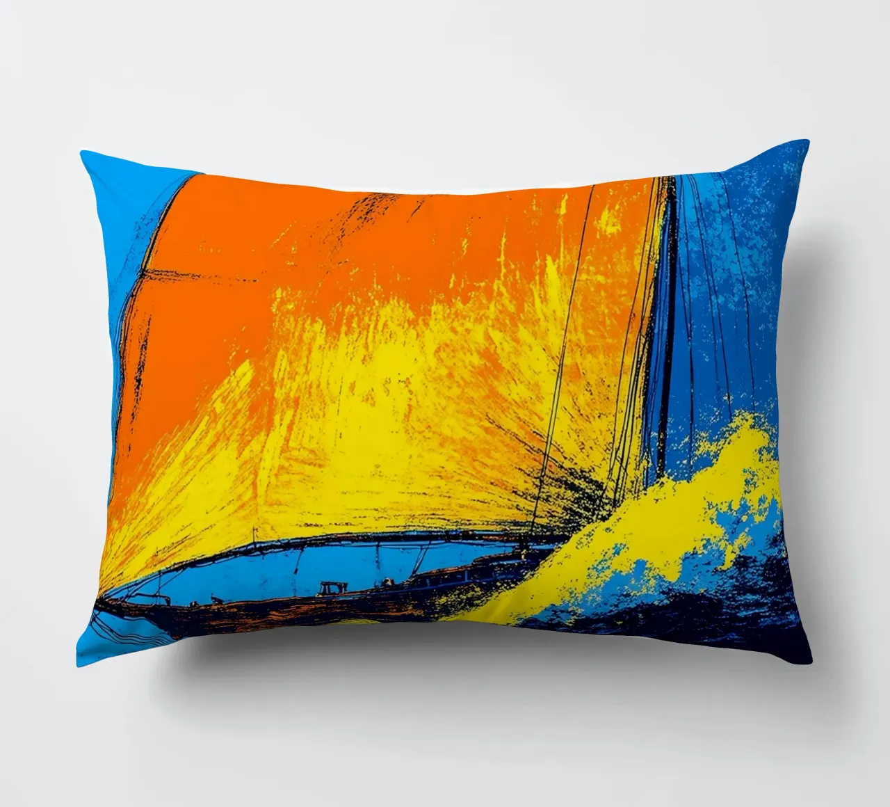 Barca a vela - Pop Art cuscino da ColorCrash Gallery