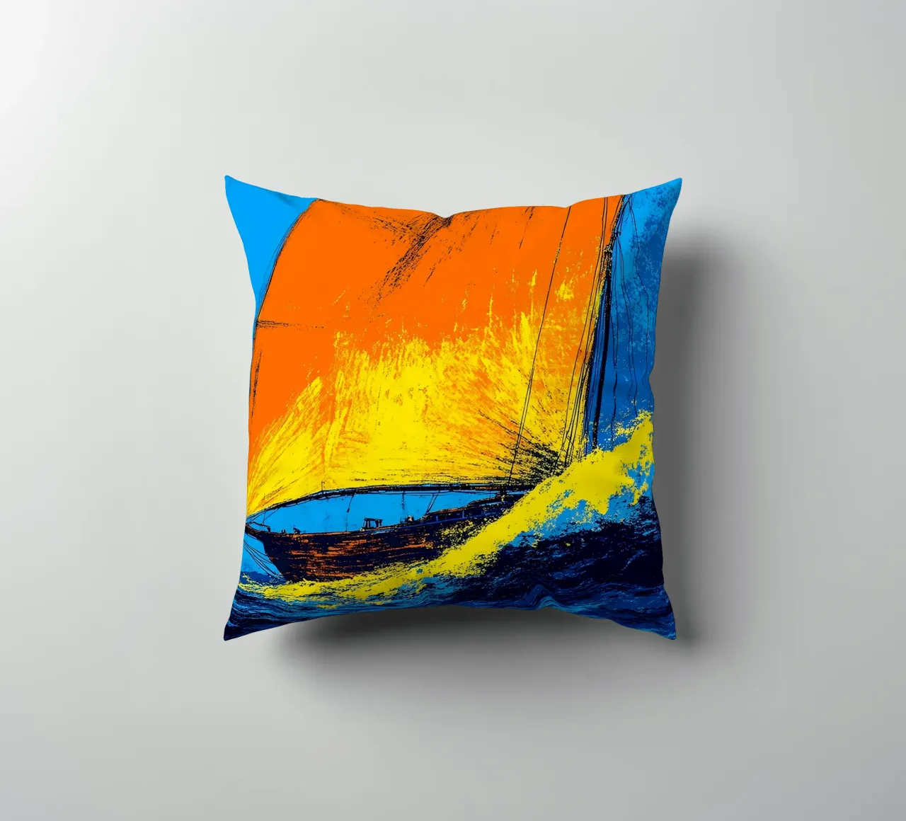Barca a vela - Pop Art cuscino da ColorCrash Gallery
