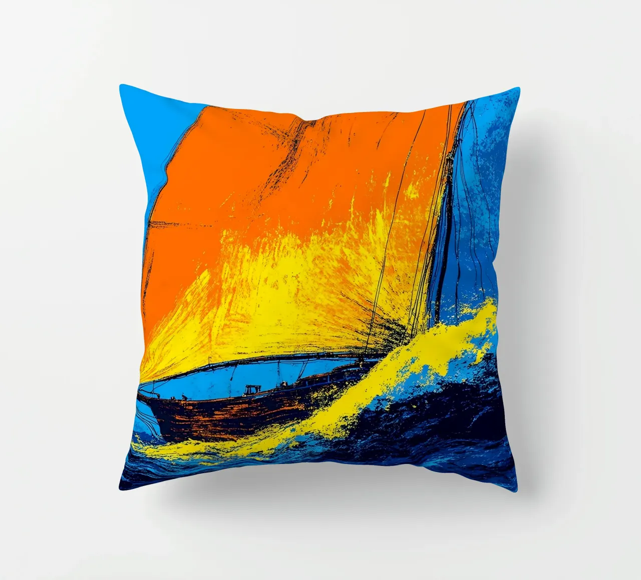 Barca a vela - Pop Art cuscino da ColorCrash Gallery