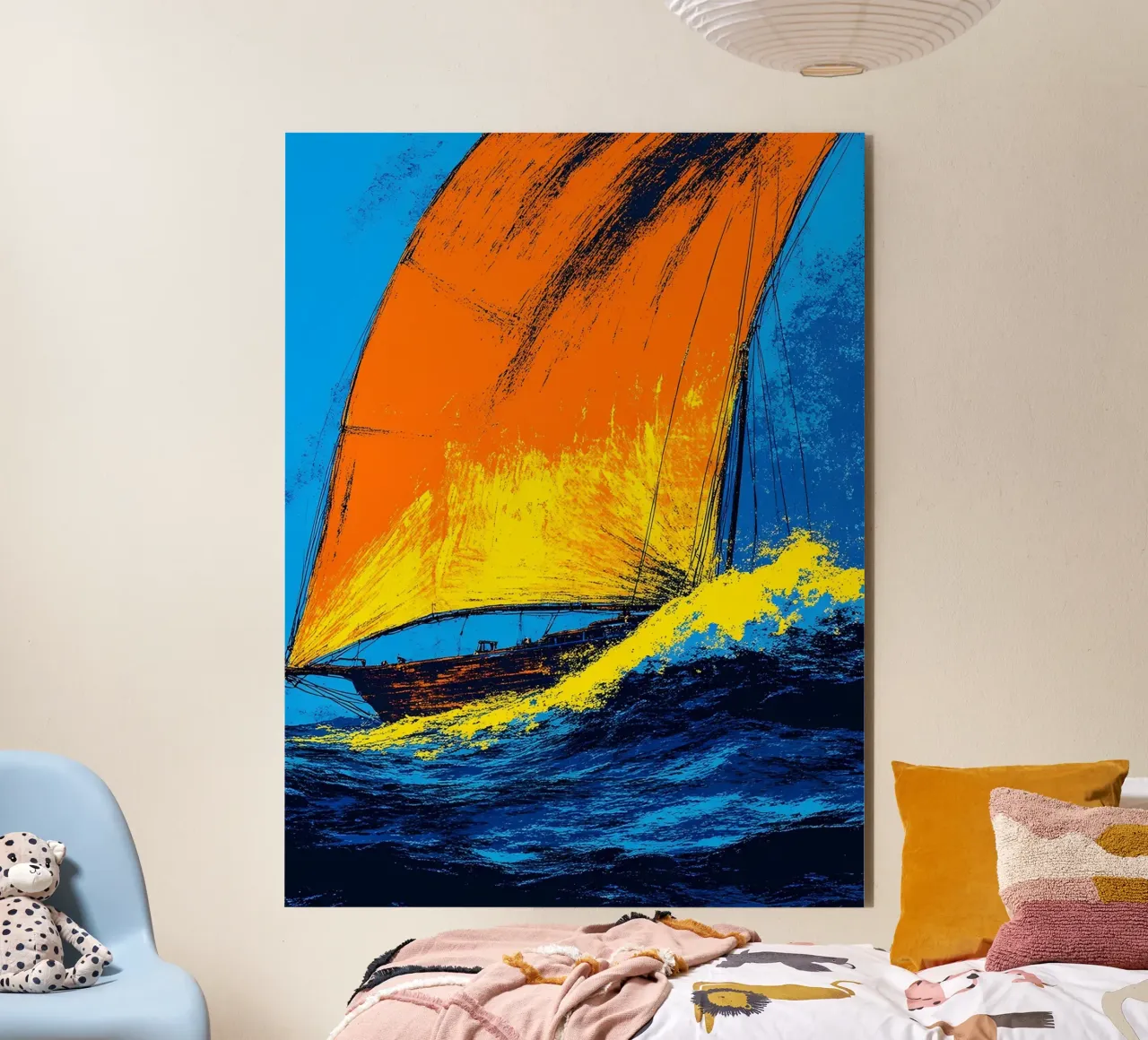 Sailboat - Pop Art alu-dibond by ColorCrash Gallery