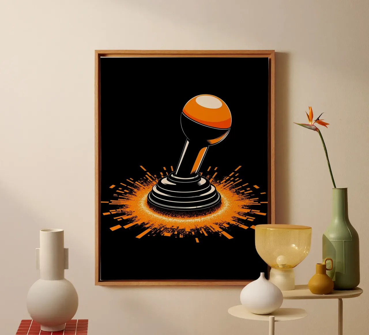 Joystick - Pop Art tela con Cornice a cassetta da ColorCrash Gallery