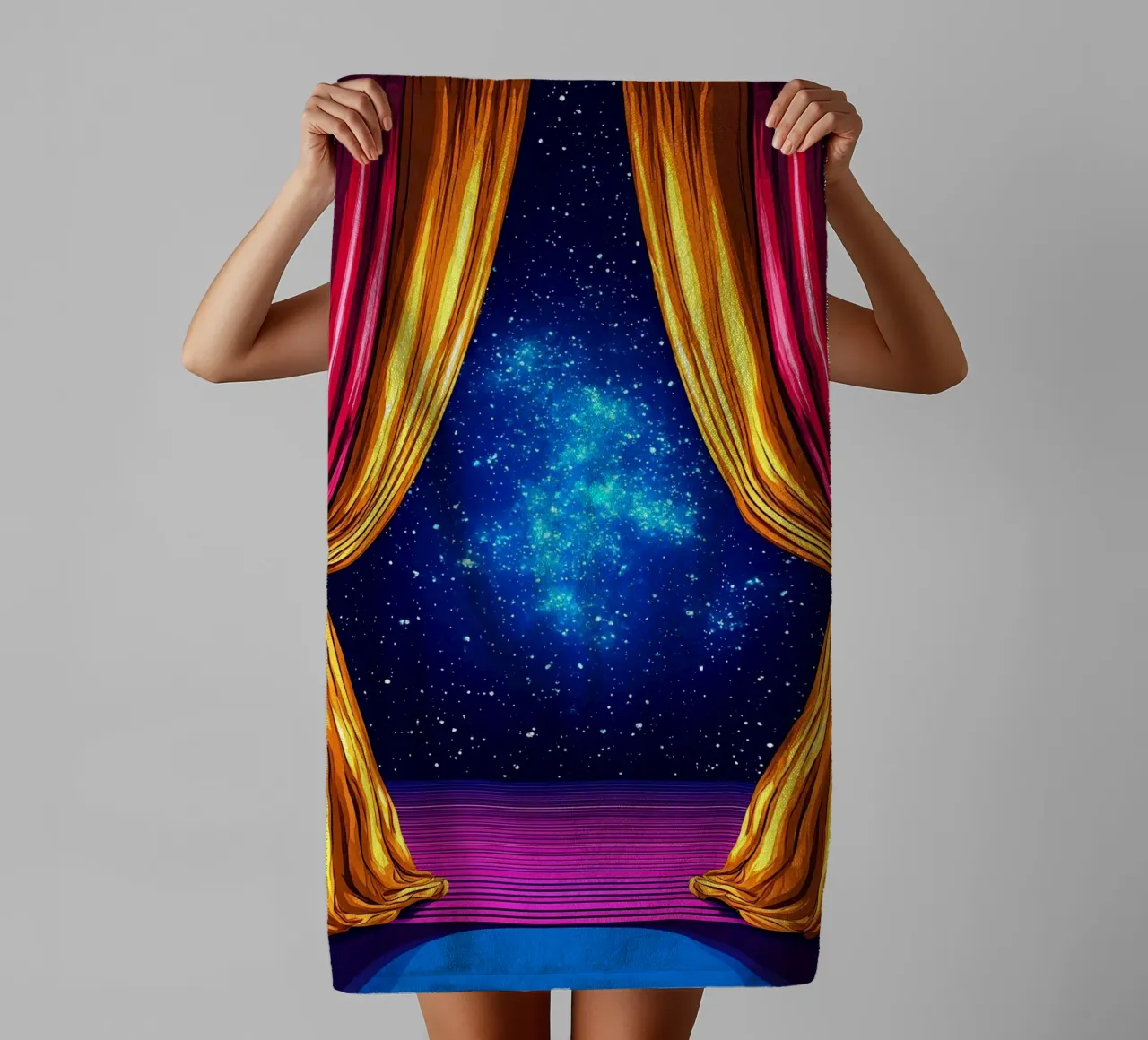 Window To Space - Pop Art towel by ColorCrash Gallery