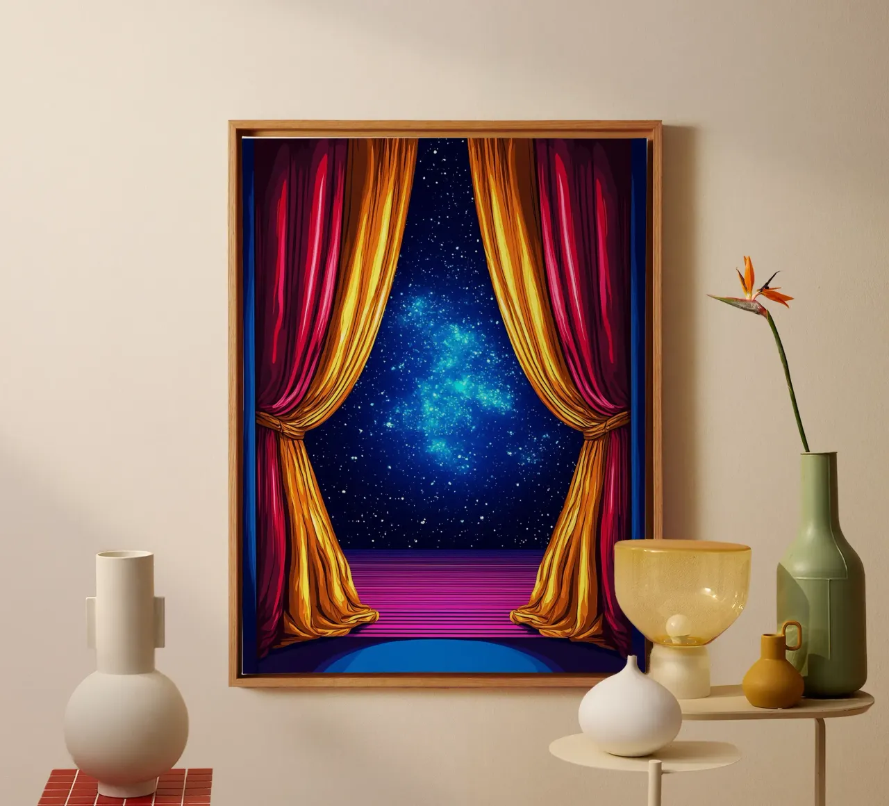 Window To Space - Pop Art canvas with Floater frame by ColorCrash Gallery