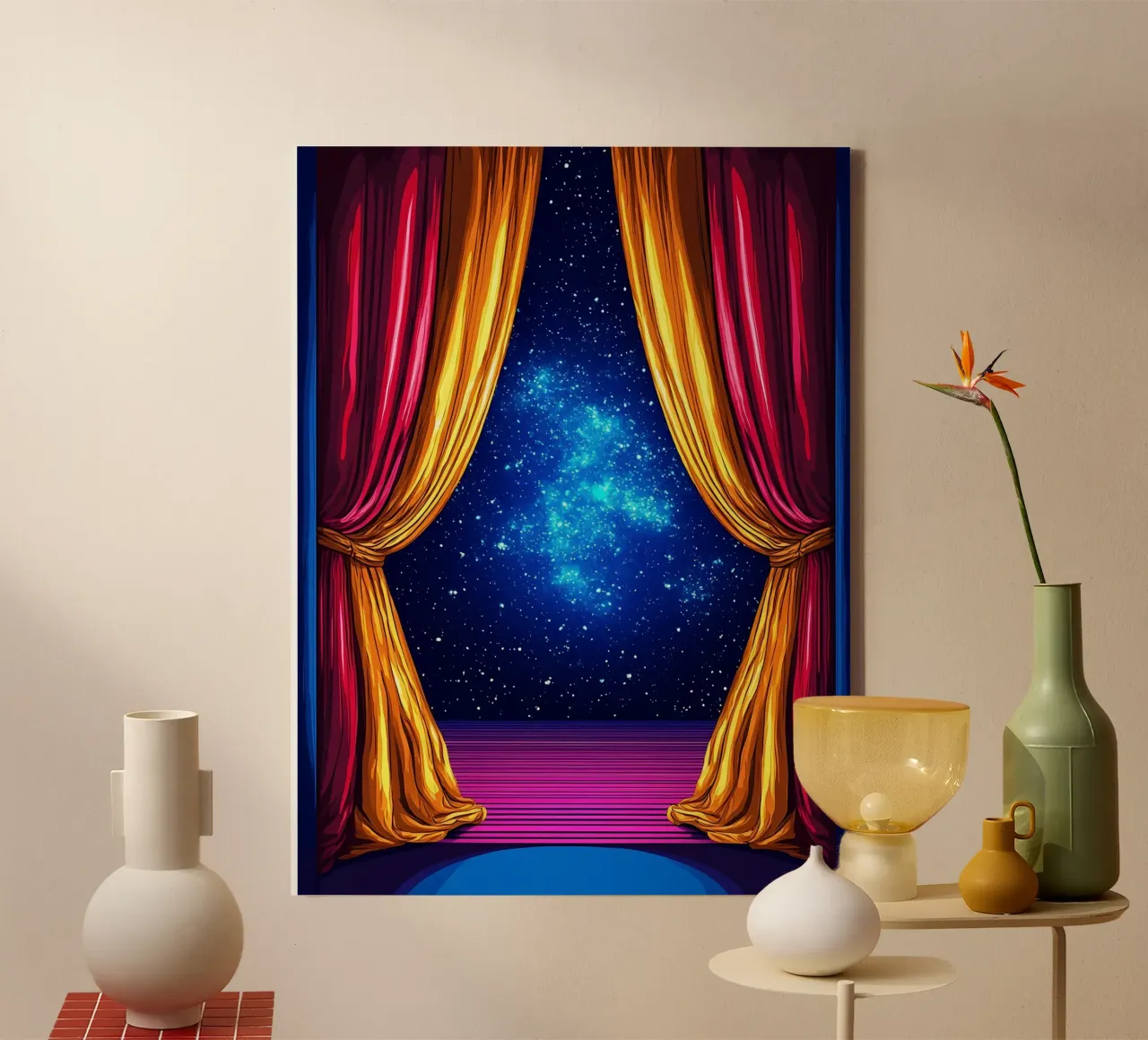 Window To Space - Pop Art canvas with Floater frame by ColorCrash Gallery