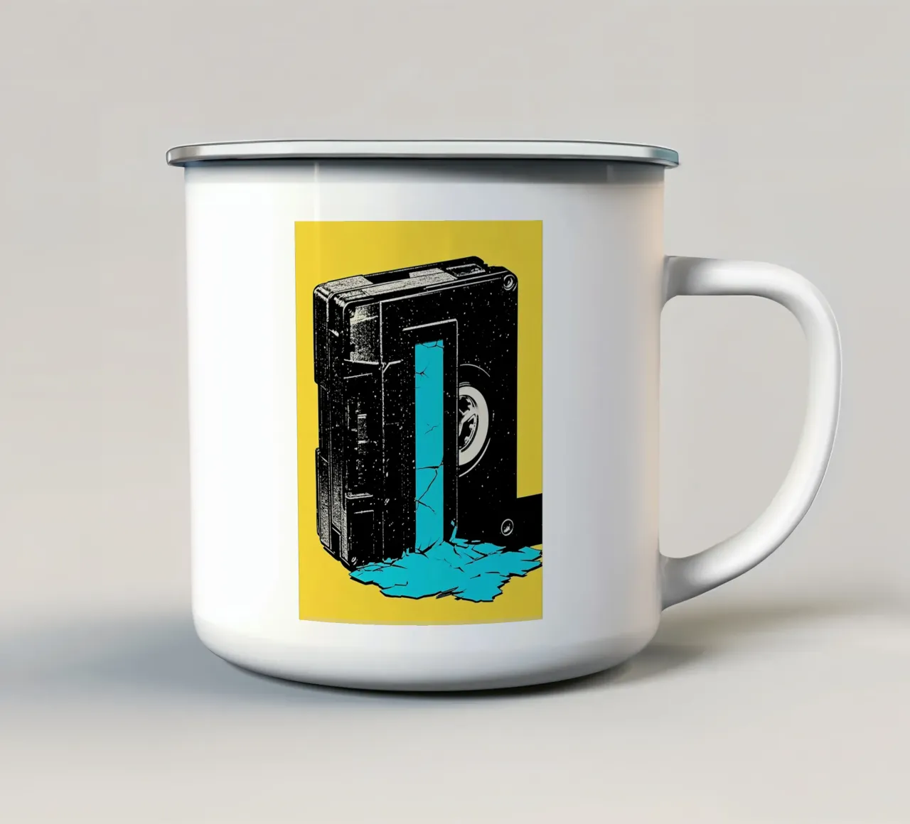 Cassetta - Pop Art tazza in smalto da ColorCrash Gallery