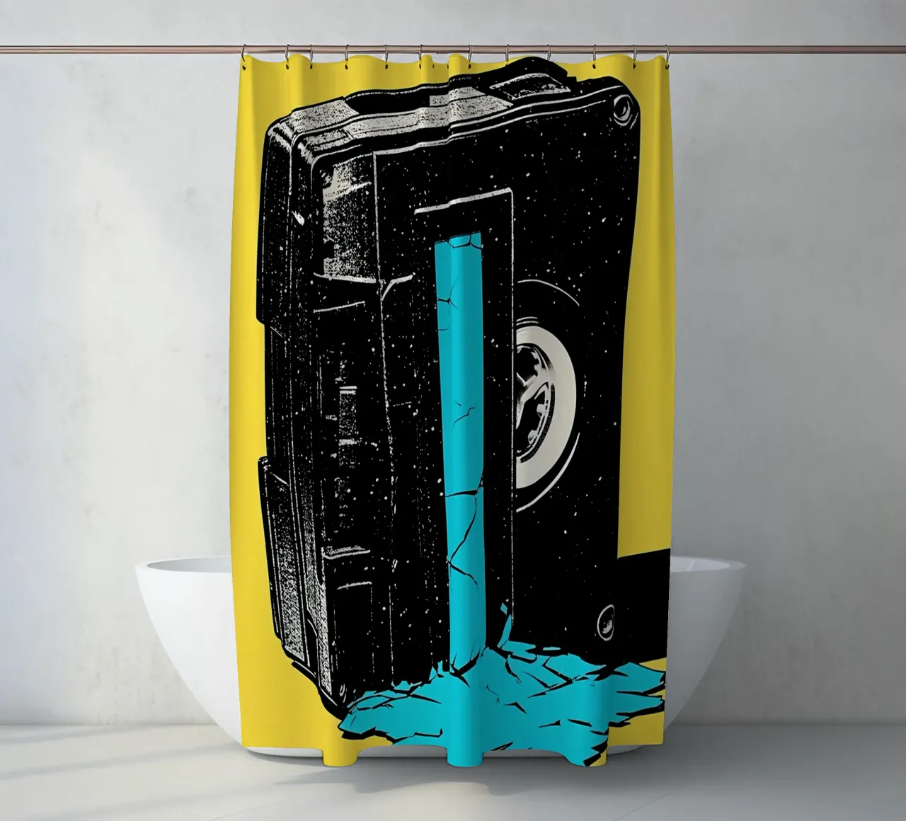 Cassetta - Pop Art tenda da doccia da ColorCrash Gallery