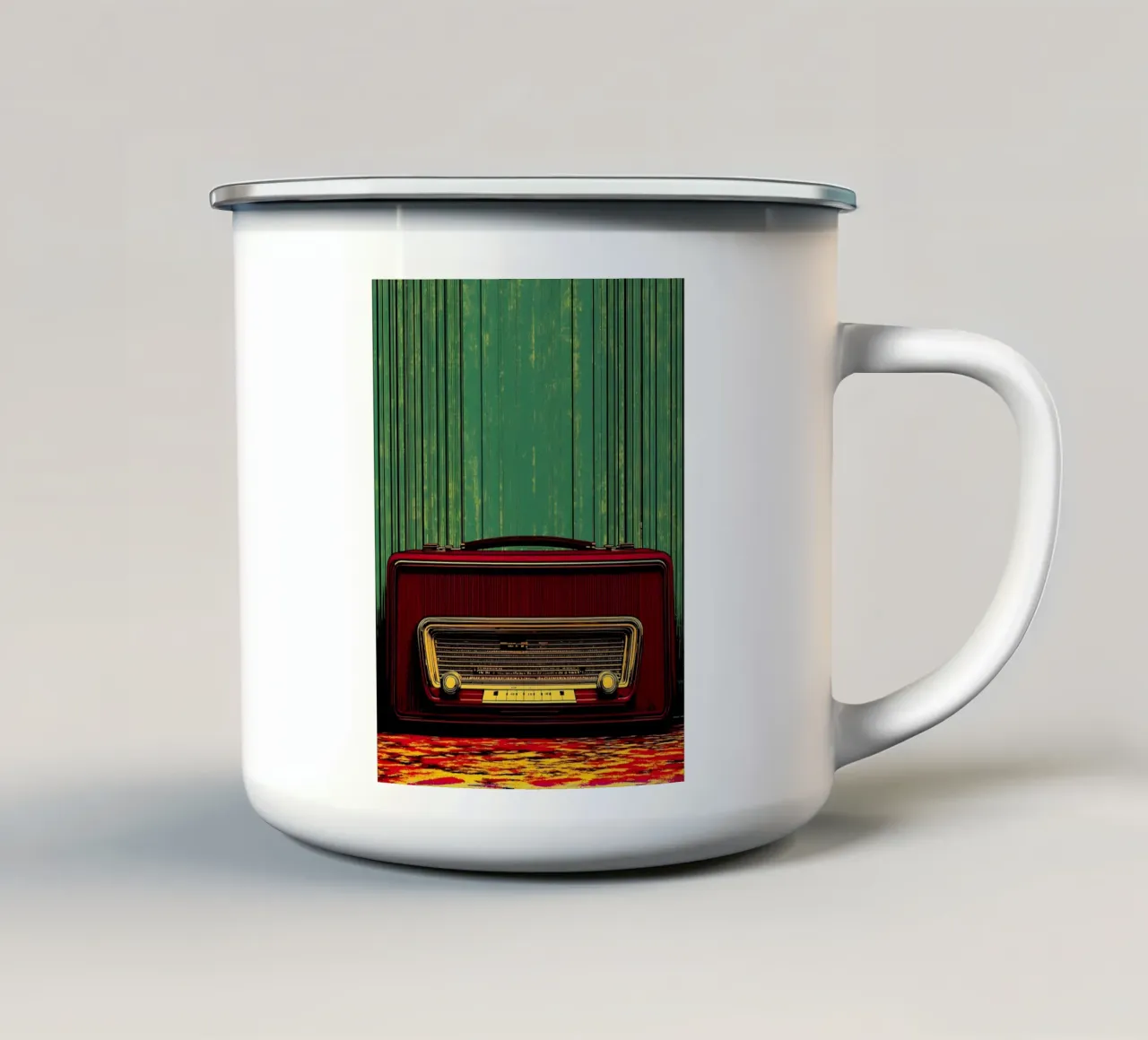 Radio d'epoca - Pop Art tazza in smalto da ColorCrash Gallery