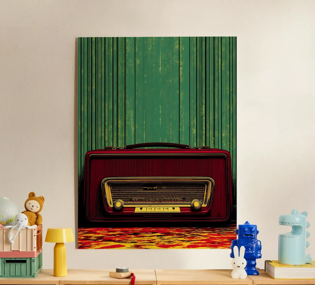 Radio d'epoca - Pop Art plexiglass da ColorCrash Gallery