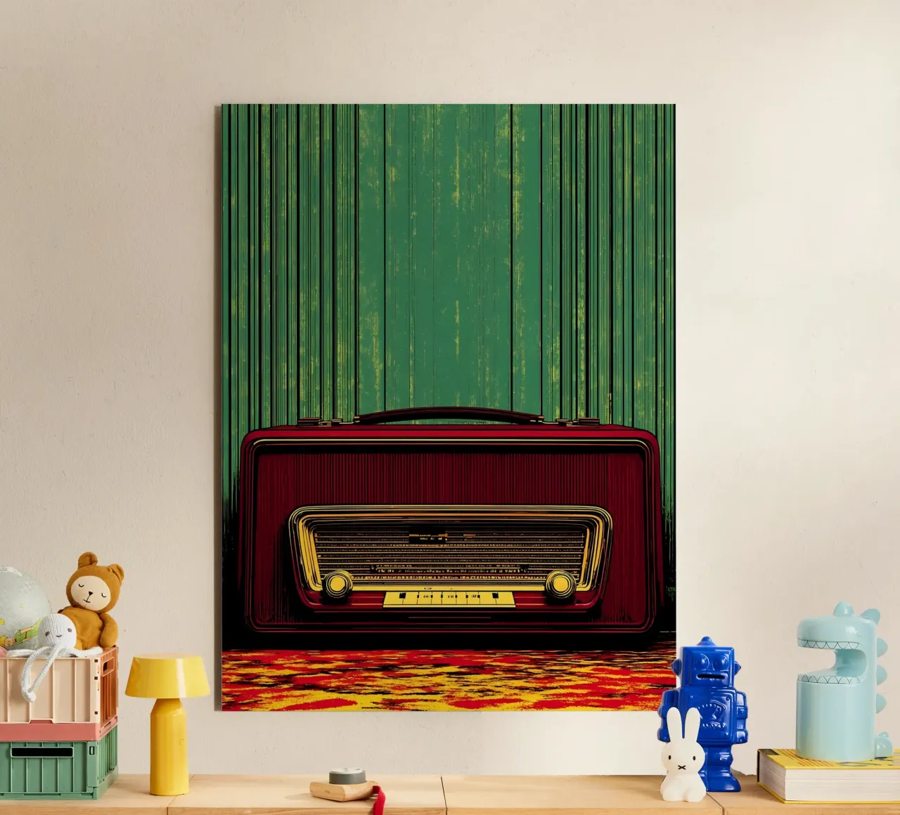 Radio d'epoca - Pop Art alluminio dibond da ColorCrash Gallery