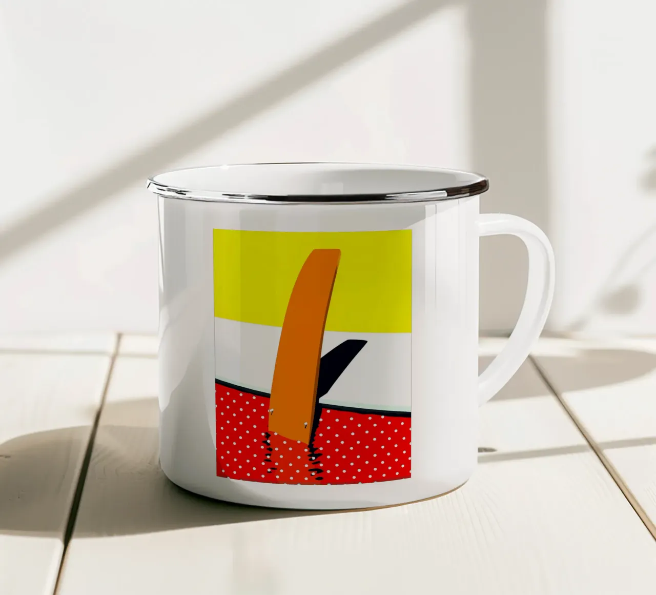 Trampolino - Pop Art tazza in smalto da ColorCrash Gallery