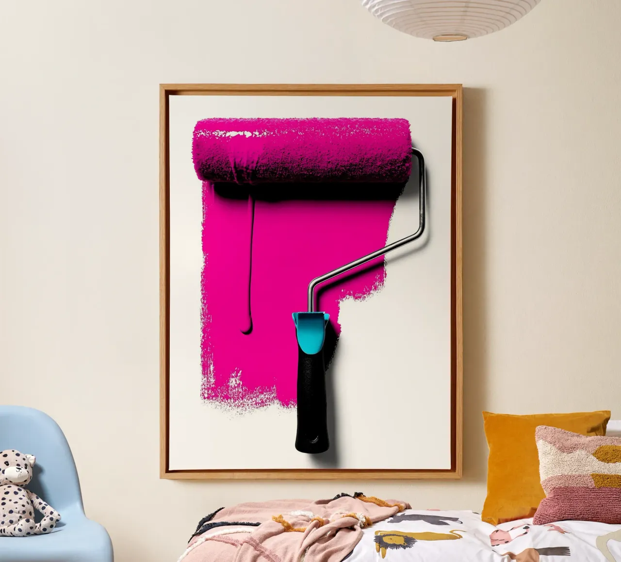 Rullo di vernice - Pop Art tela con Cornice a cassetta da ColorCrash Gallery