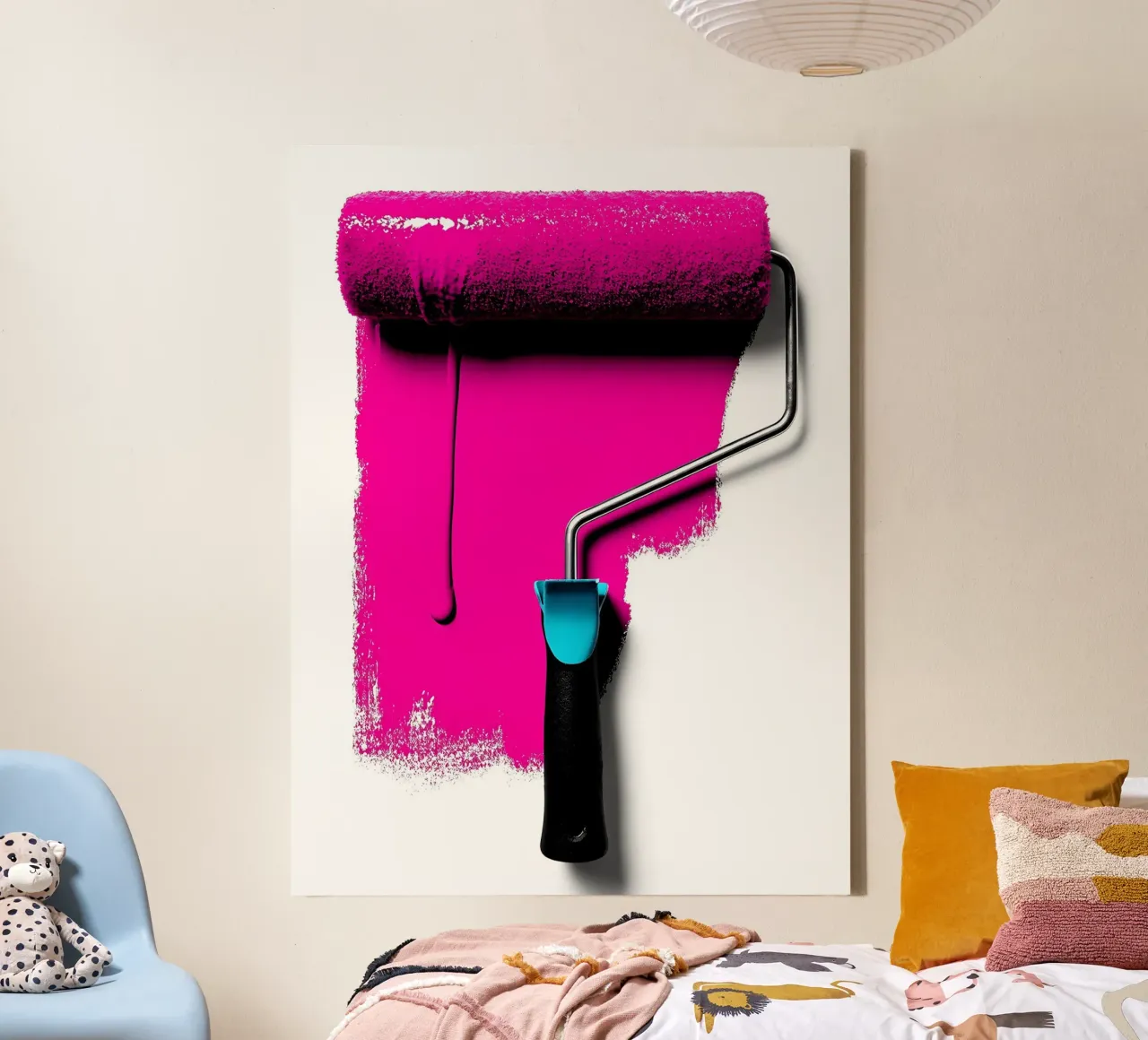 Rullo di vernice - Pop Art tela con Cornice a cassetta da ColorCrash Gallery