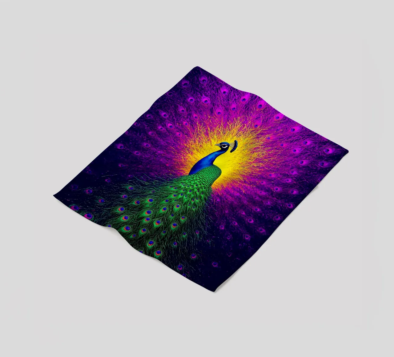 Pavone - Pop Art coperta in pile da ColorCrash Gallery