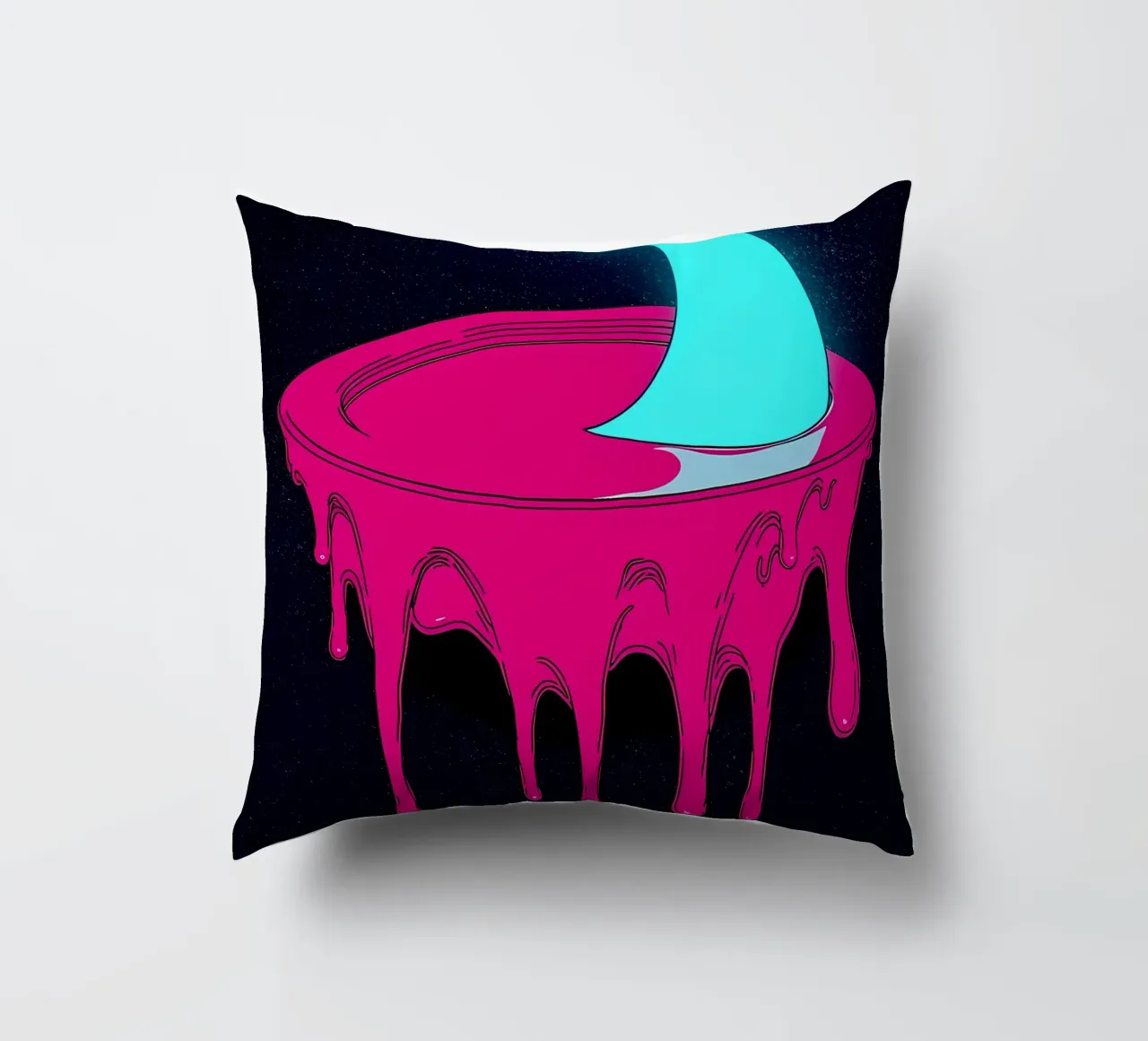 Luna che si scioglie - Pop Art cuscino da ColorCrash Gallery
