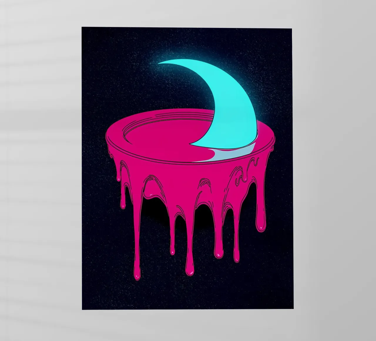 Luna che si scioglie - Pop Art pellicola backlit da ColorCrash Gallery