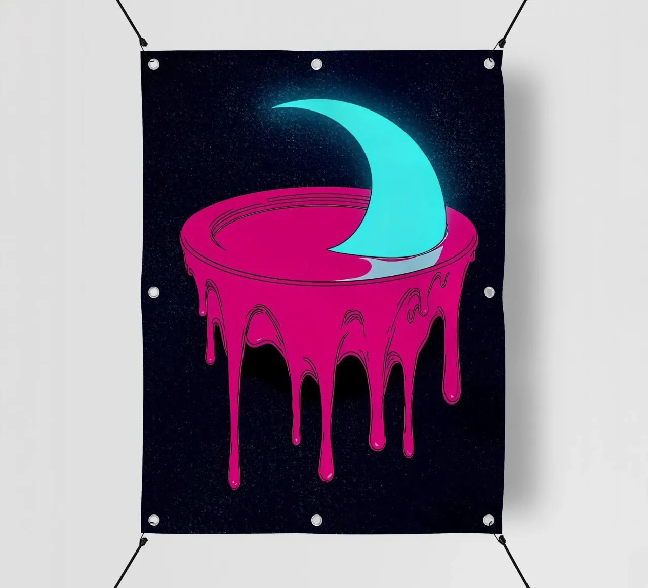 Luna che si scioglie - Pop Art telo in pvc da ColorCrash Gallery