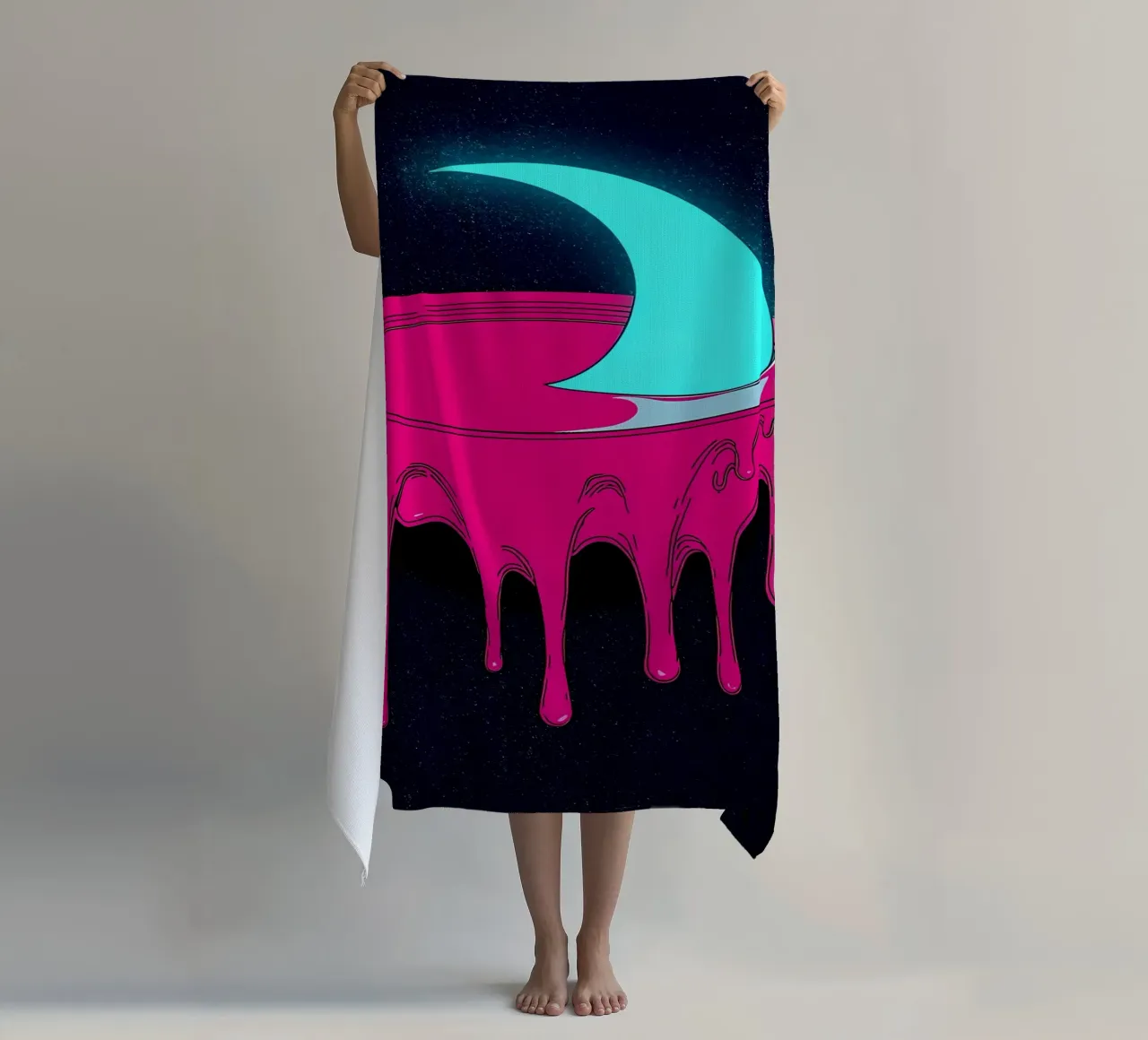 Luna che si scioglie - Pop Art telo mare da ColorCrash Gallery