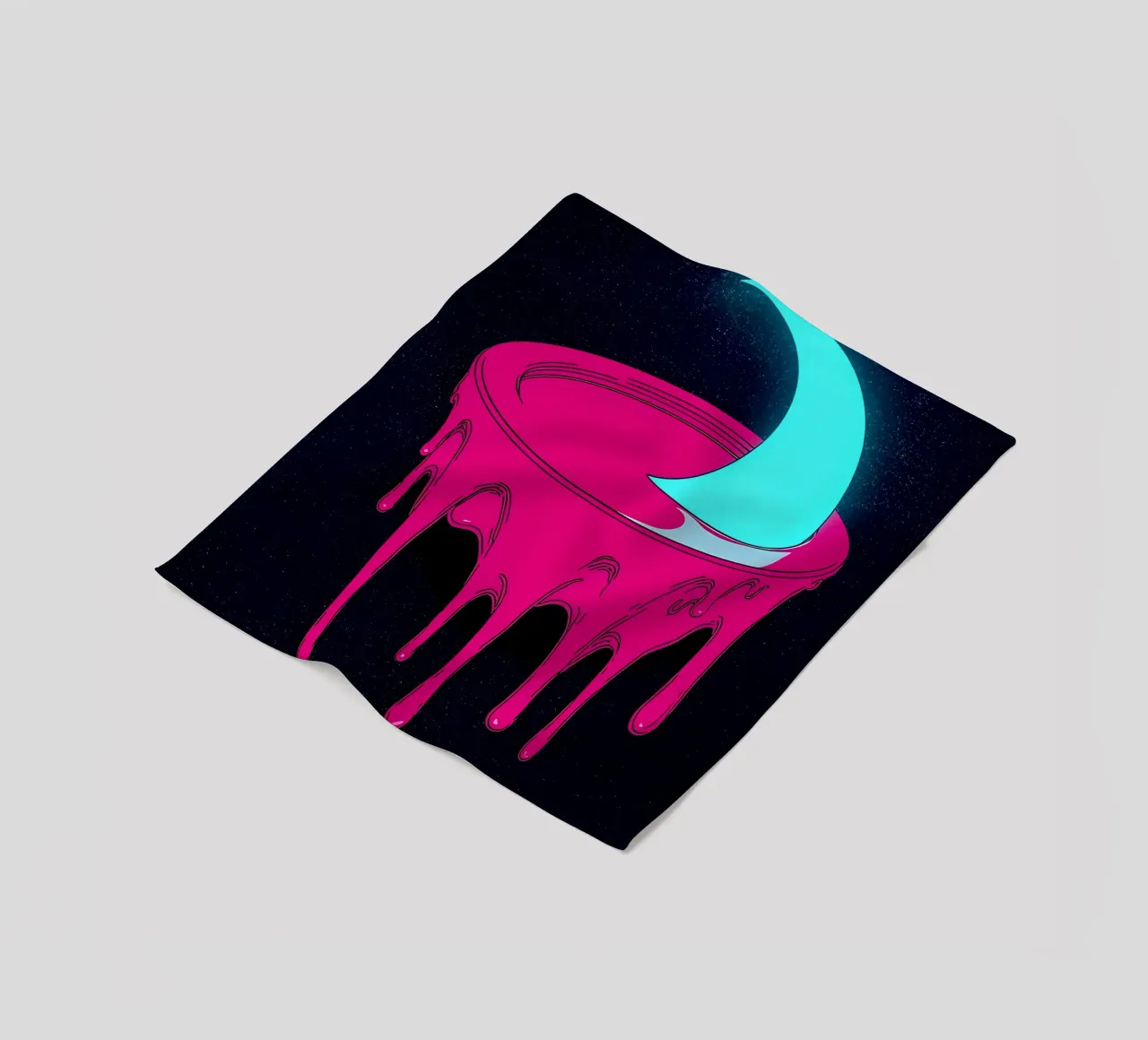 Luna che si scioglie - Pop Art coperta in pile da ColorCrash Gallery