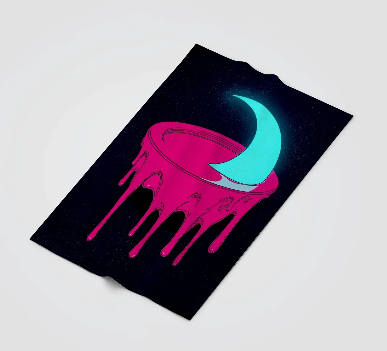 Luna che si scioglie - Pop Art coperta in pile da ColorCrash Gallery