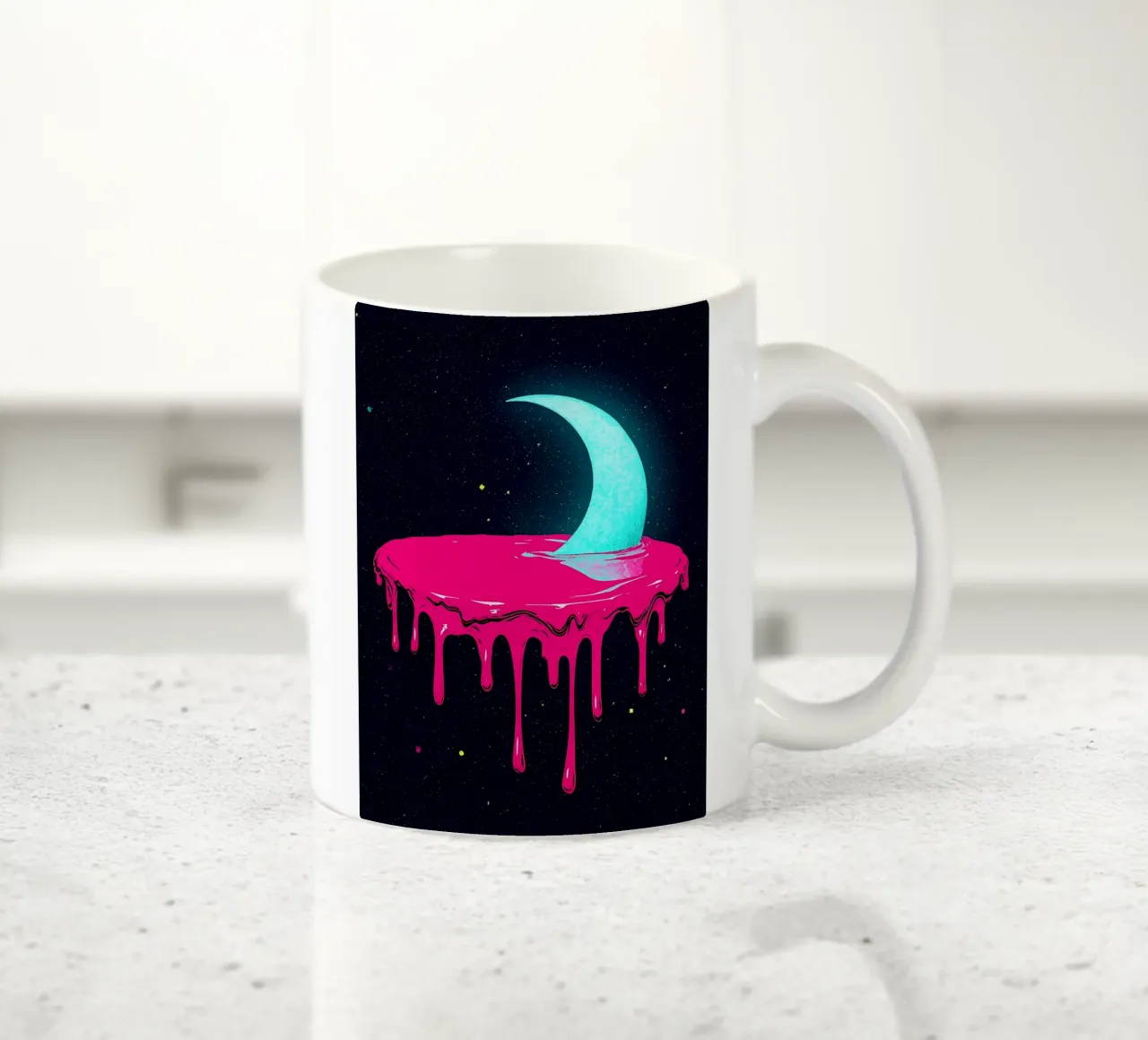 Luna che si scioglie - Pop Art tazza in ceramica da ColorCrash Gallery