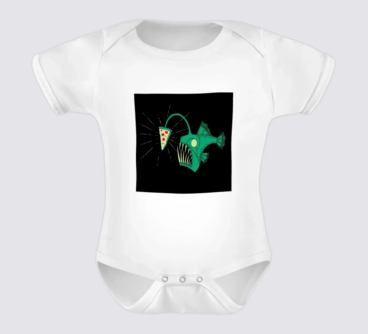 Angling For Pizza body neonato maniche corte da DinoMike