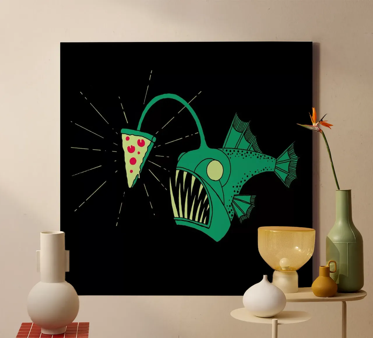 Angling For Pizza tela con Cornice a cassetta da DinoMike