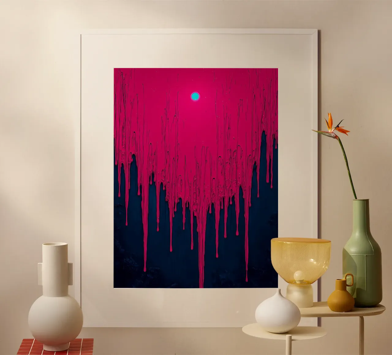 Cielo gocciolante - Pop Art poster con telaio in plastica da ColorCrash Gallery