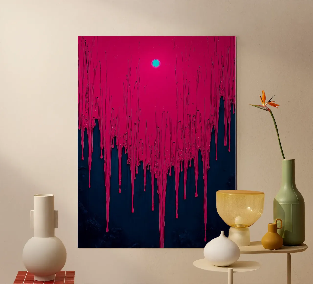 Cielo gocciolante - Pop Art poster con telaio in plastica da ColorCrash Gallery