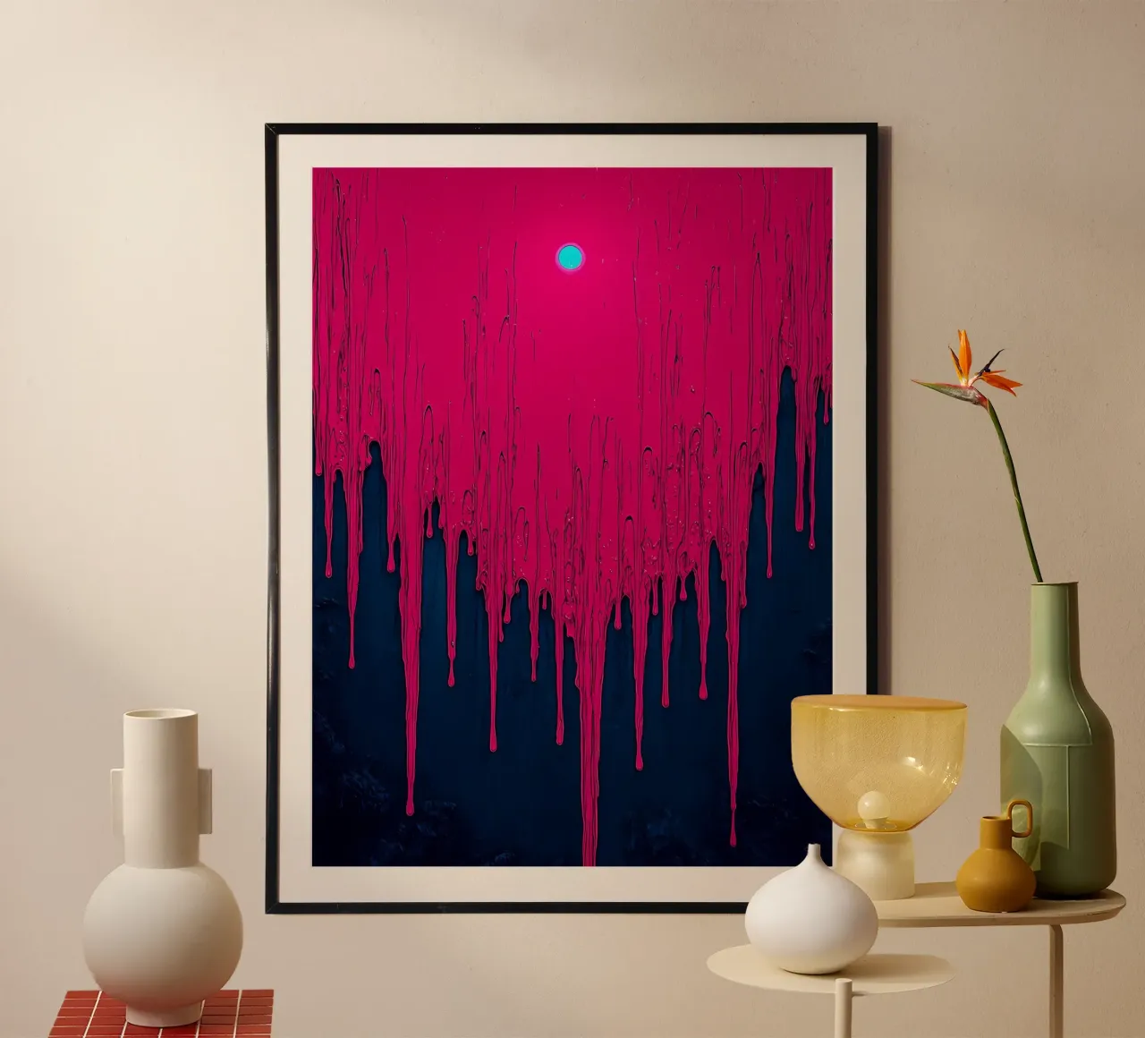 Cielo gocciolante - Pop Art poster con telaio in plastica da ColorCrash Gallery