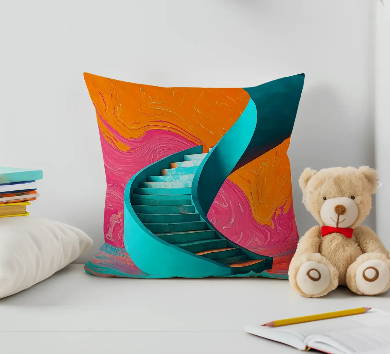 Scala a chiocciola - Pop Art cuscino da ColorCrash Gallery