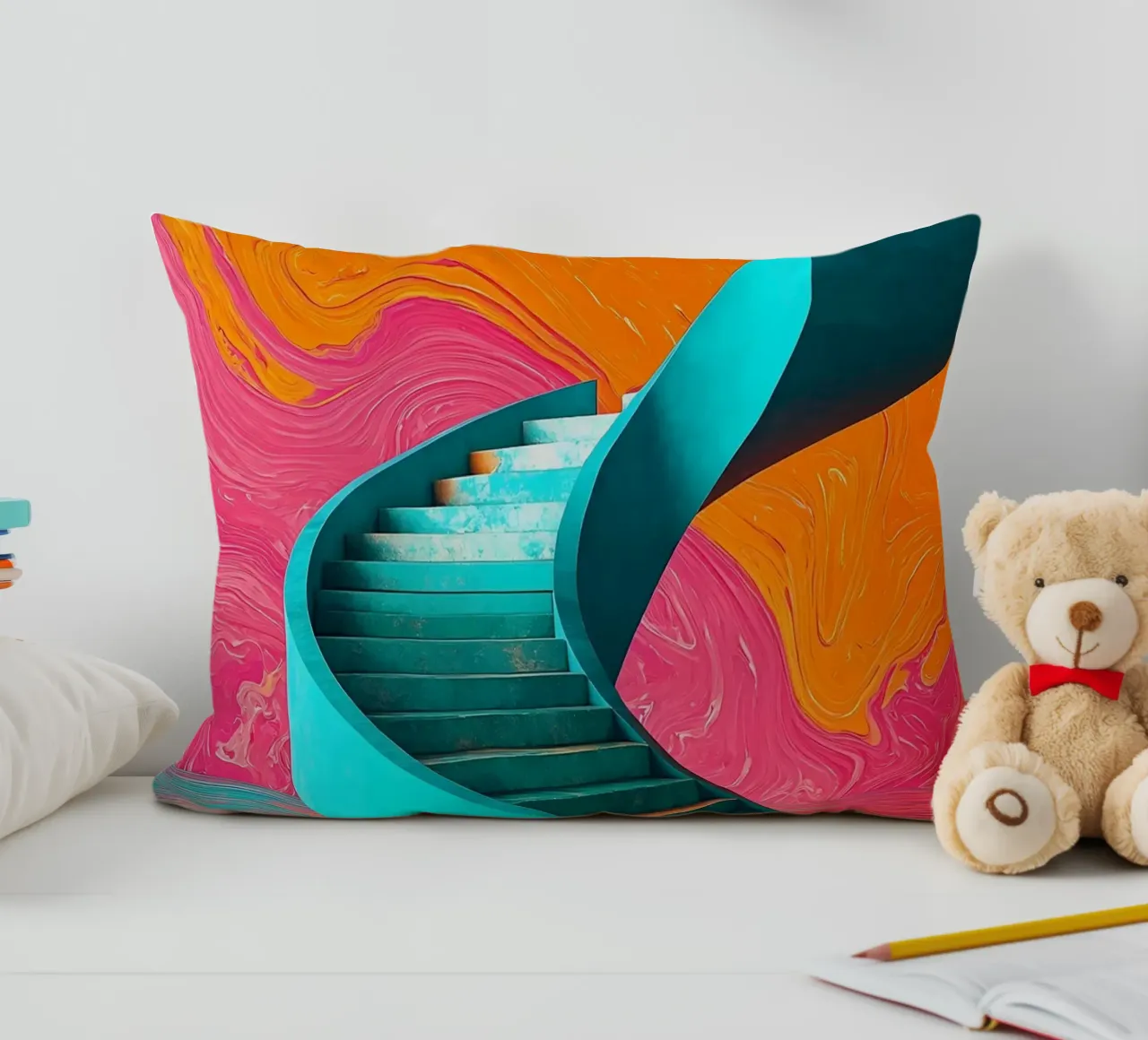 Scala a chiocciola - Pop Art cuscino da ColorCrash Gallery