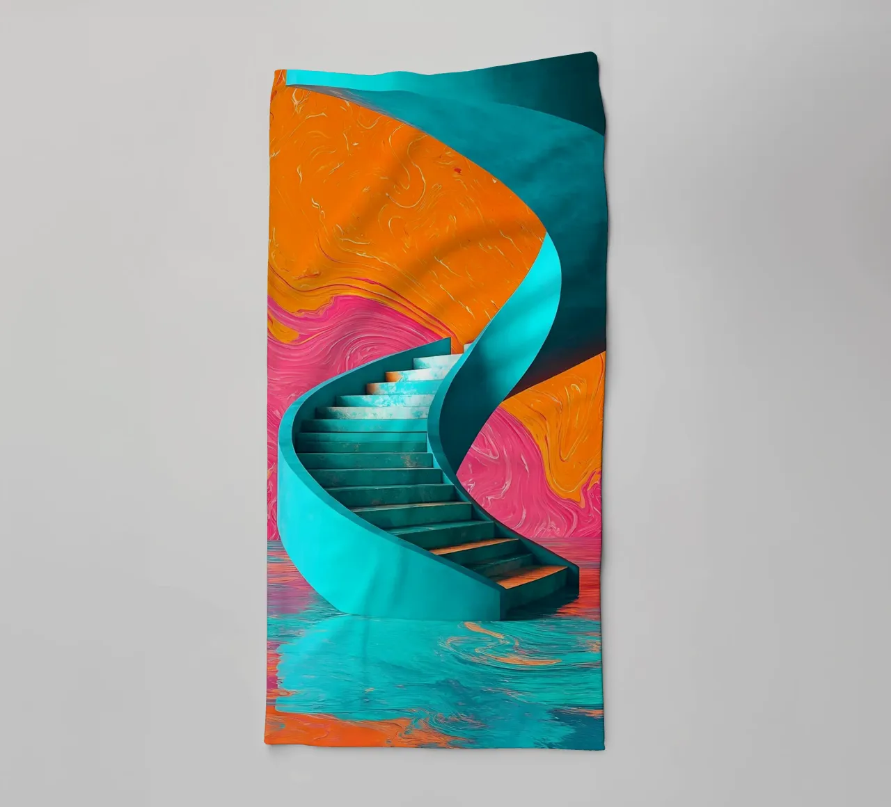 Scala a chiocciola - Pop Art asciugamano da bagno da ColorCrash Gallery