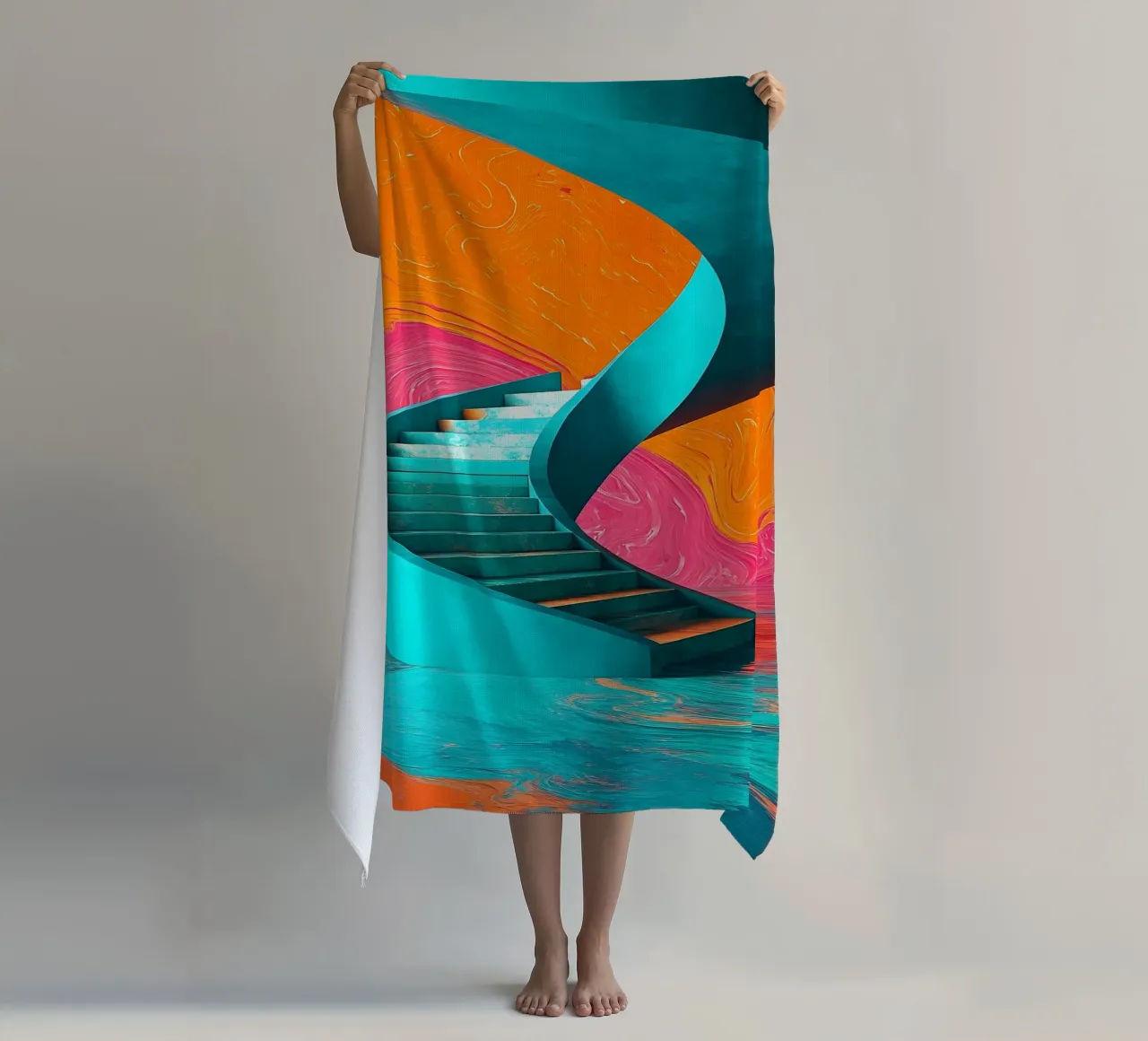 Scala a chiocciola - Pop Art telo mare da ColorCrash Gallery