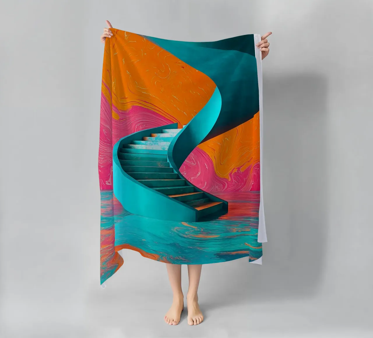 Scala a chiocciola - Pop Art telo mare da ColorCrash Gallery