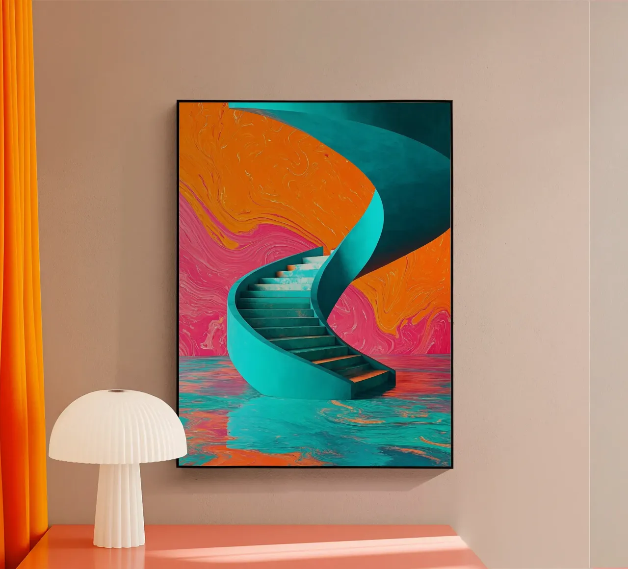 Scala a chiocciola - Pop Art plexiglass da ColorCrash Gallery