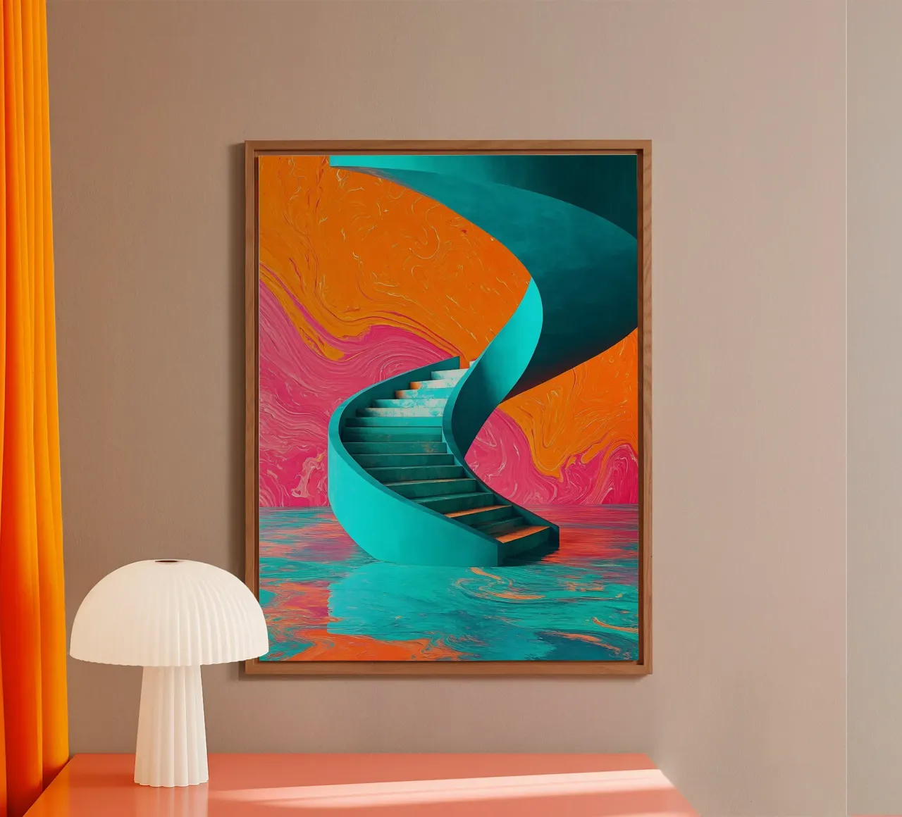 Scala a chiocciola - Pop Art alluminio dibond da ColorCrash Gallery