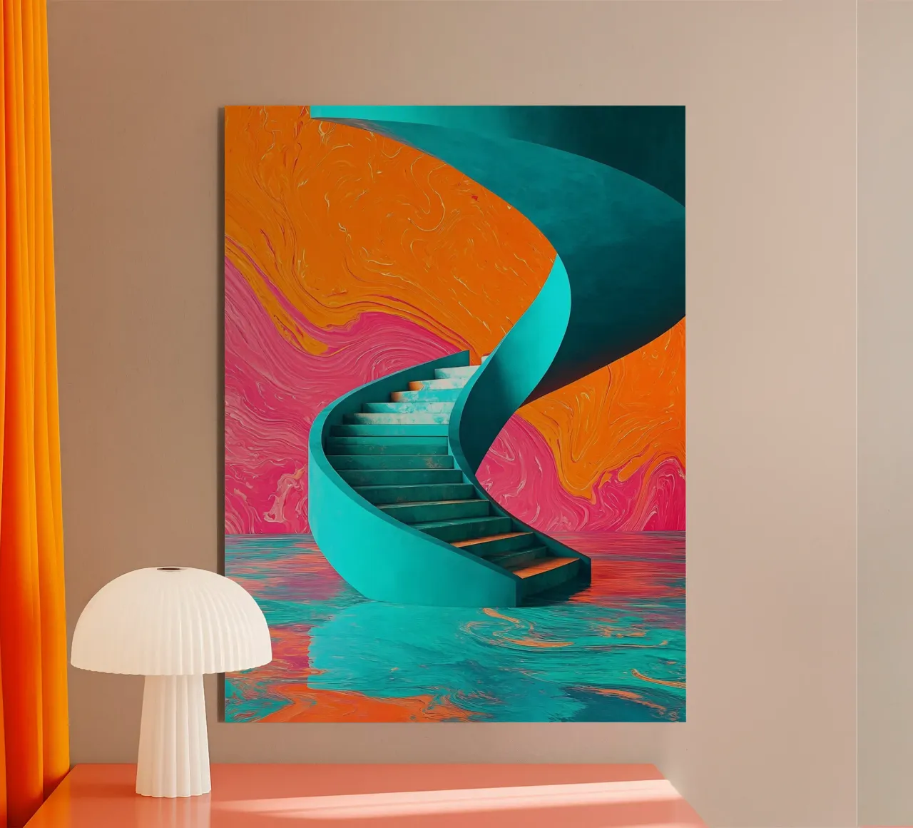 Scala a chiocciola - Pop Art alluminio dibond da ColorCrash Gallery