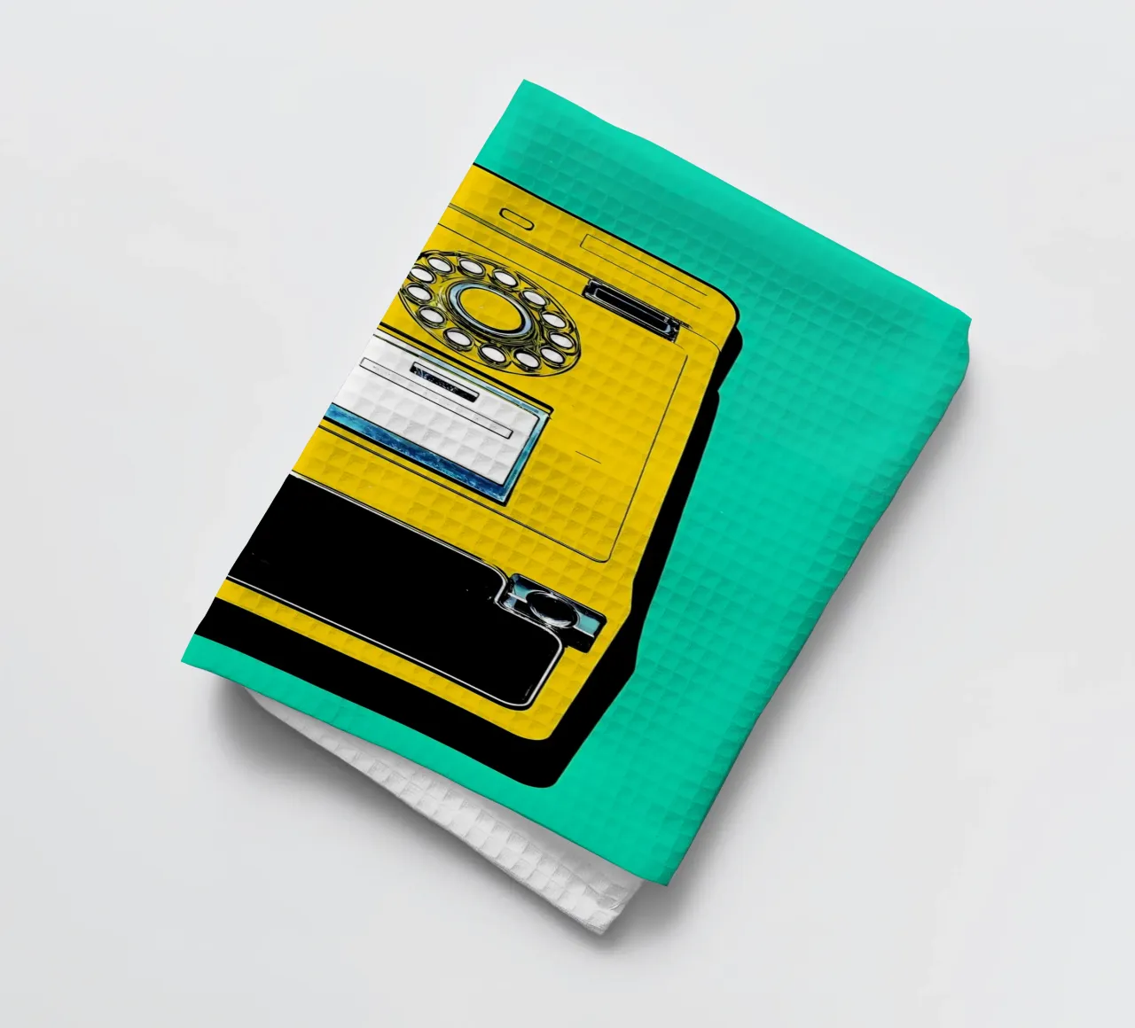 Vintage Phone - Pop Art tea towel by ColorCrash Gallery