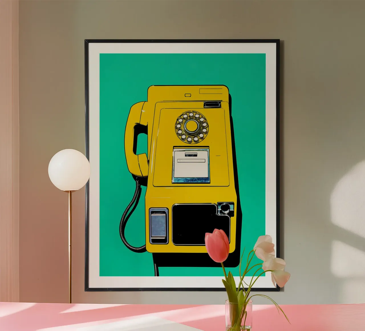 Téléphone vintage - Pop Art poster de ColorCrash Gallery