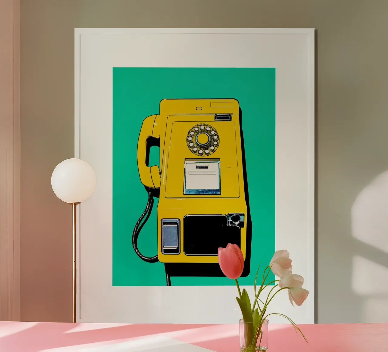 Téléphone vintage - Pop Art poster de ColorCrash Gallery