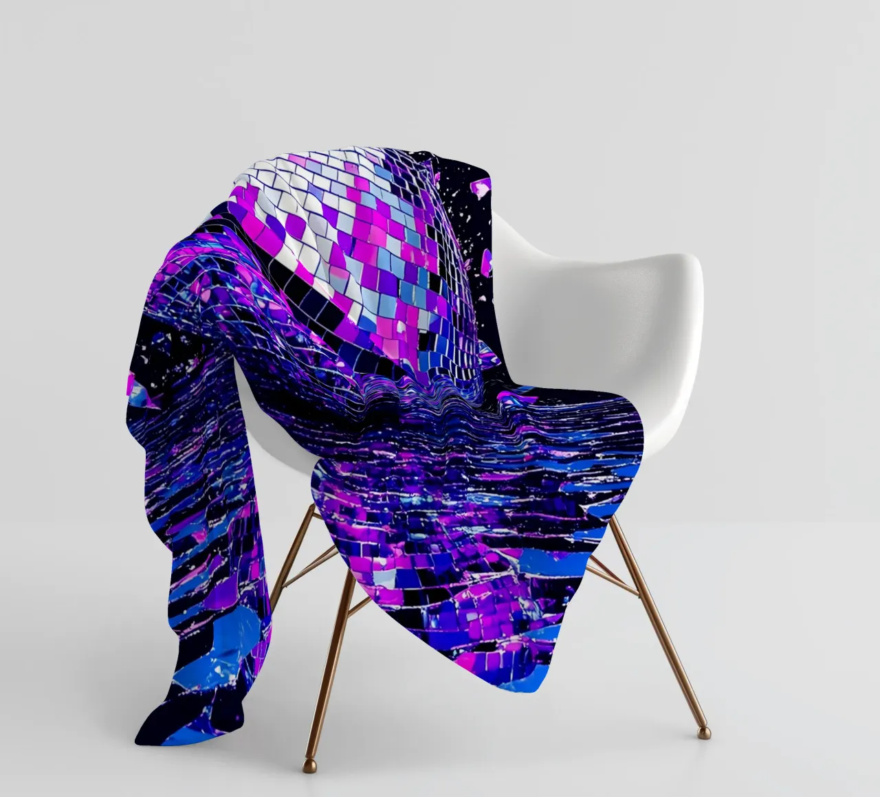 Palla da discoteca in frantumi - Pop Art coperta in pile da ColorCrash Gallery