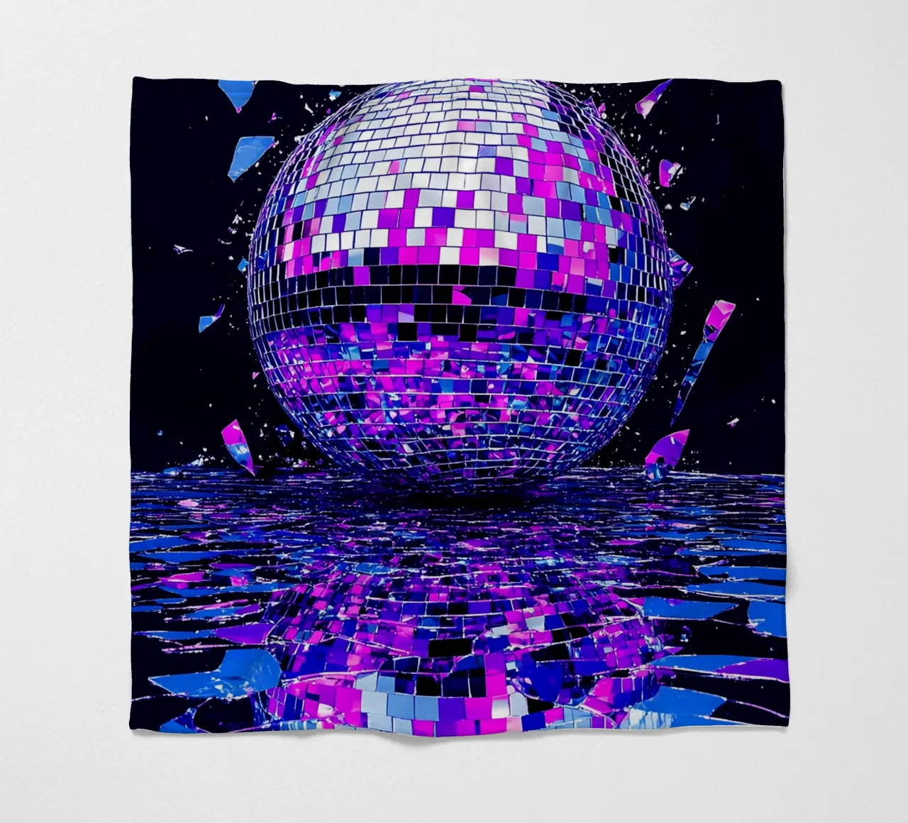 Palla da discoteca in frantumi - Pop Art coperta in pile da ColorCrash Gallery