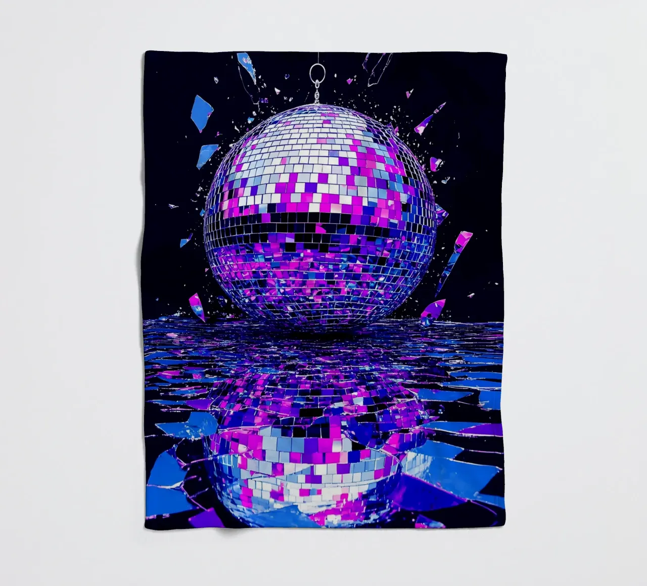Palla da discoteca in frantumi - Pop Art coperta in pile da ColorCrash Gallery
