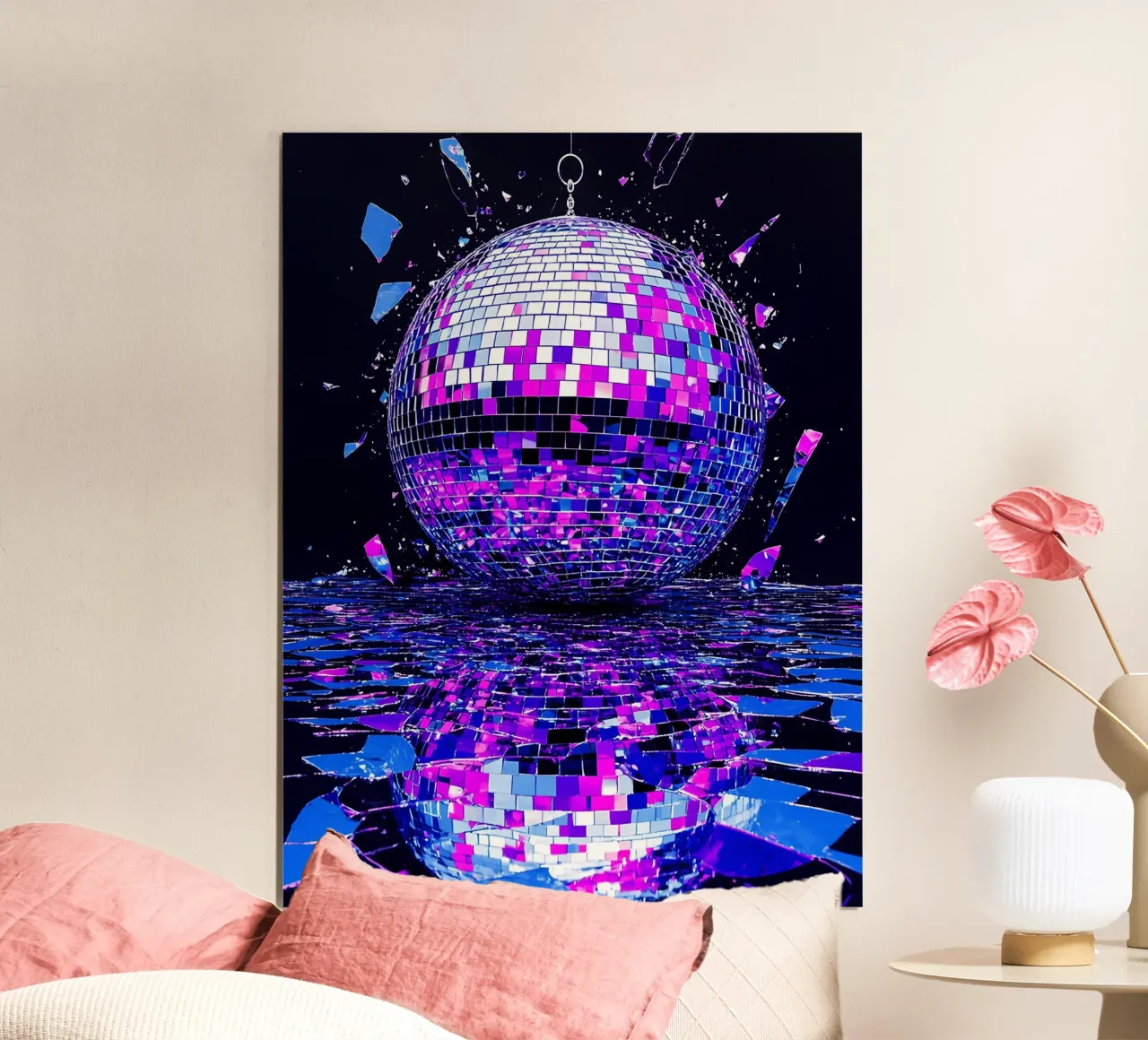 Palla da discoteca in frantumi - Pop Art carta hahnemühle da ColorCrash Gallery